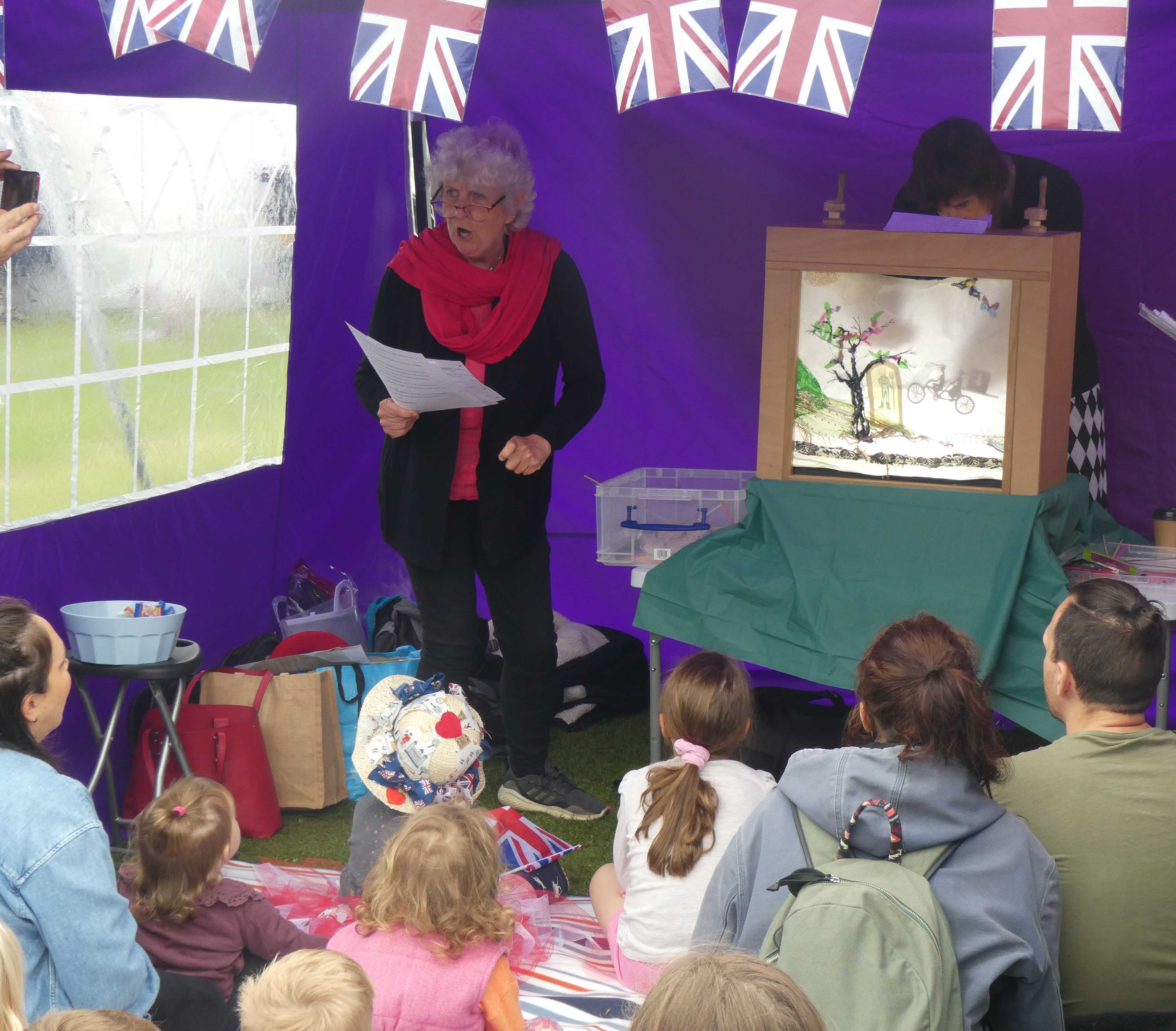 audience watching puppet show